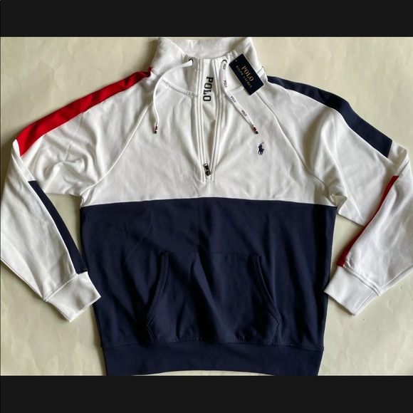 Polo Ralph Lauren Other - $148 NWT Mens Polo Ralph Lauren 1/4 Zip Color-Block Cotton Pullover Sweatshirt